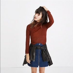 Madewell Burnt Orange Night Sparkle Low-Turtleneck
